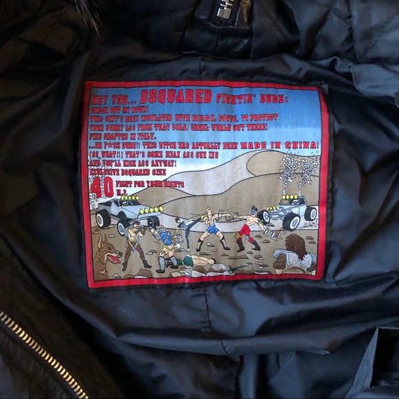 DSquared fighting Dudes  Mens Parka - Picture 6 of 8